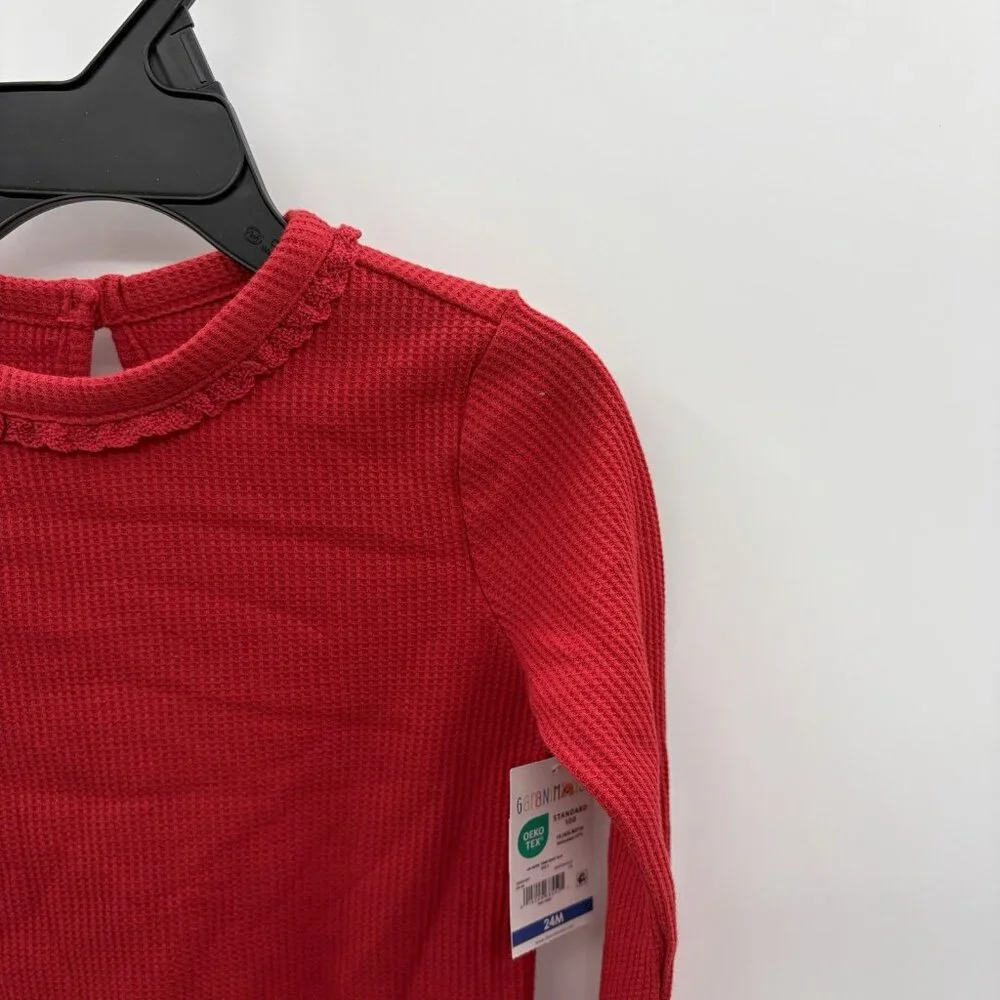Garanimals Baby Girls 24 Months‎ Long Sleeve Thermal Waffle Knit Bodysuit 1305